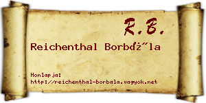 Reichenthal Borbála névjegykártya